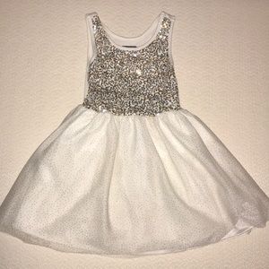 Off White sequin tulle dress